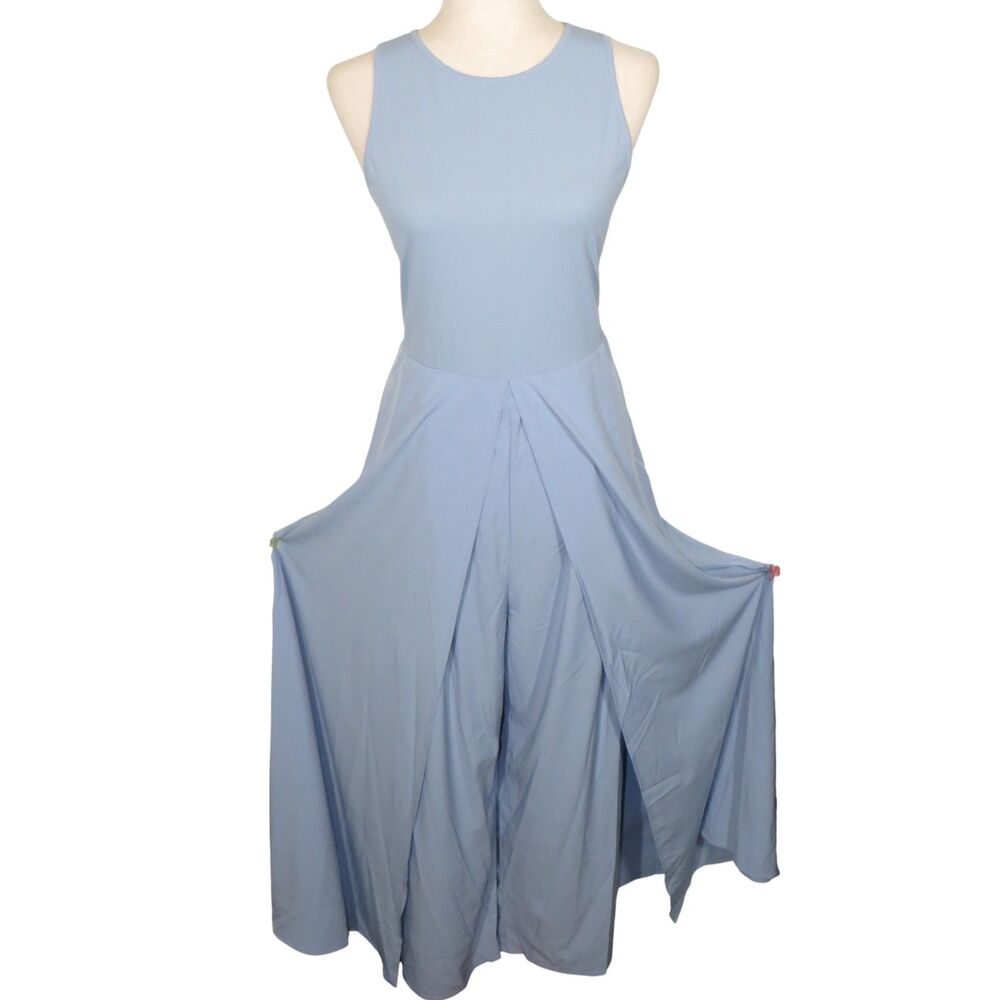 Halara Blue Breezeful Flowy Dressy Jumpsuit With Pockets Size Large - Picture 2 of 9